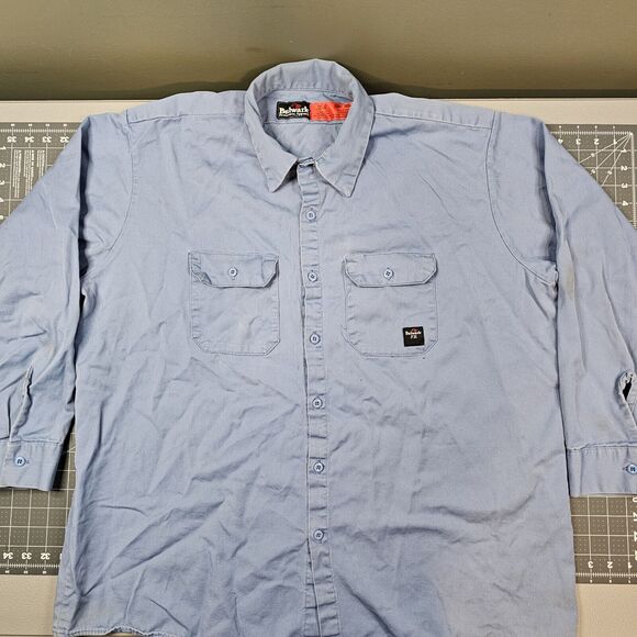 Bulwark FR Shirt XXL Blue CAT2 NFPA 2112 Workwear Grunge Mechanic Flame Resistan - Picture 1 of 12